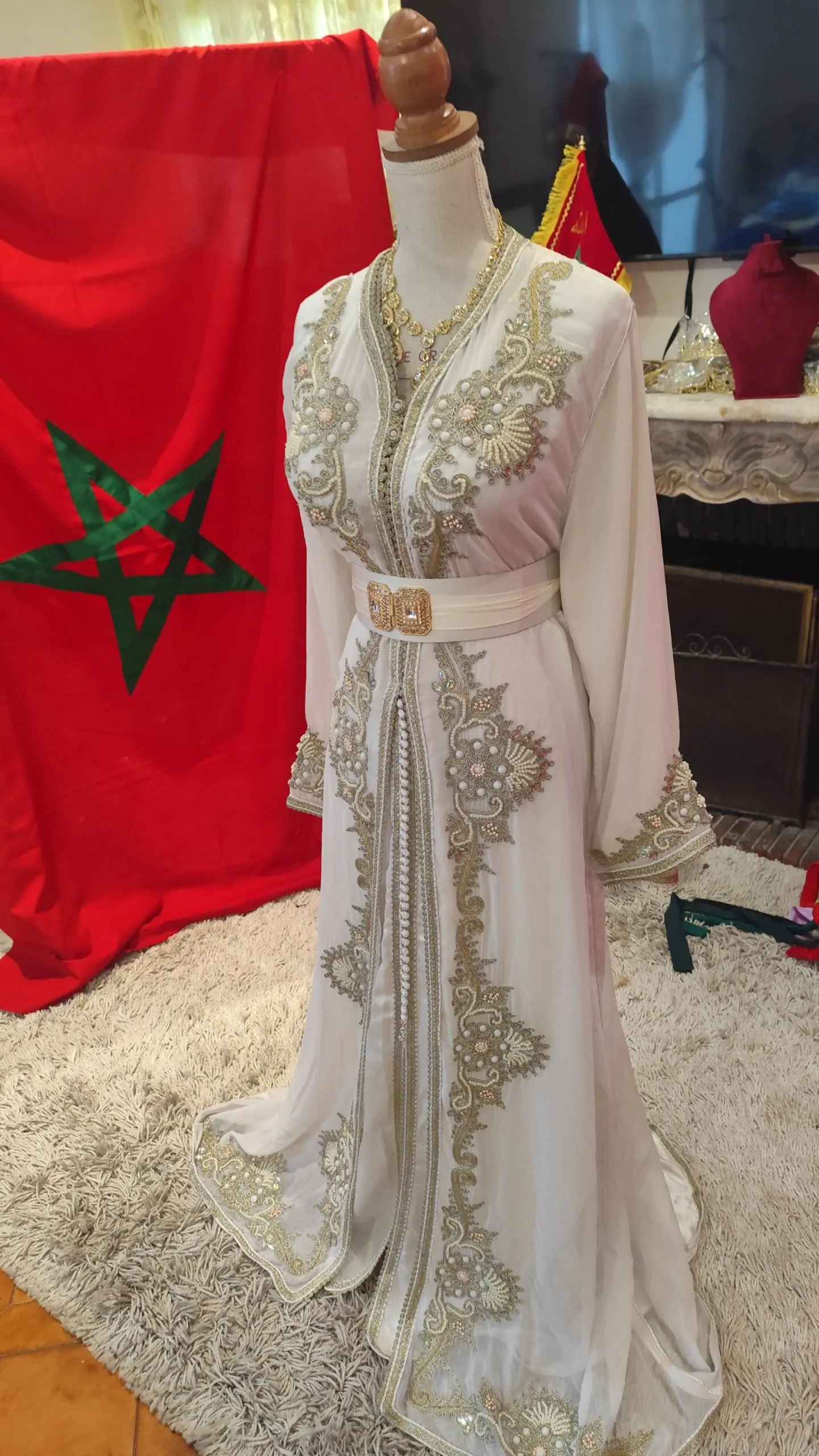 caftan marocain grande taille d occasion 70cm – Image 8