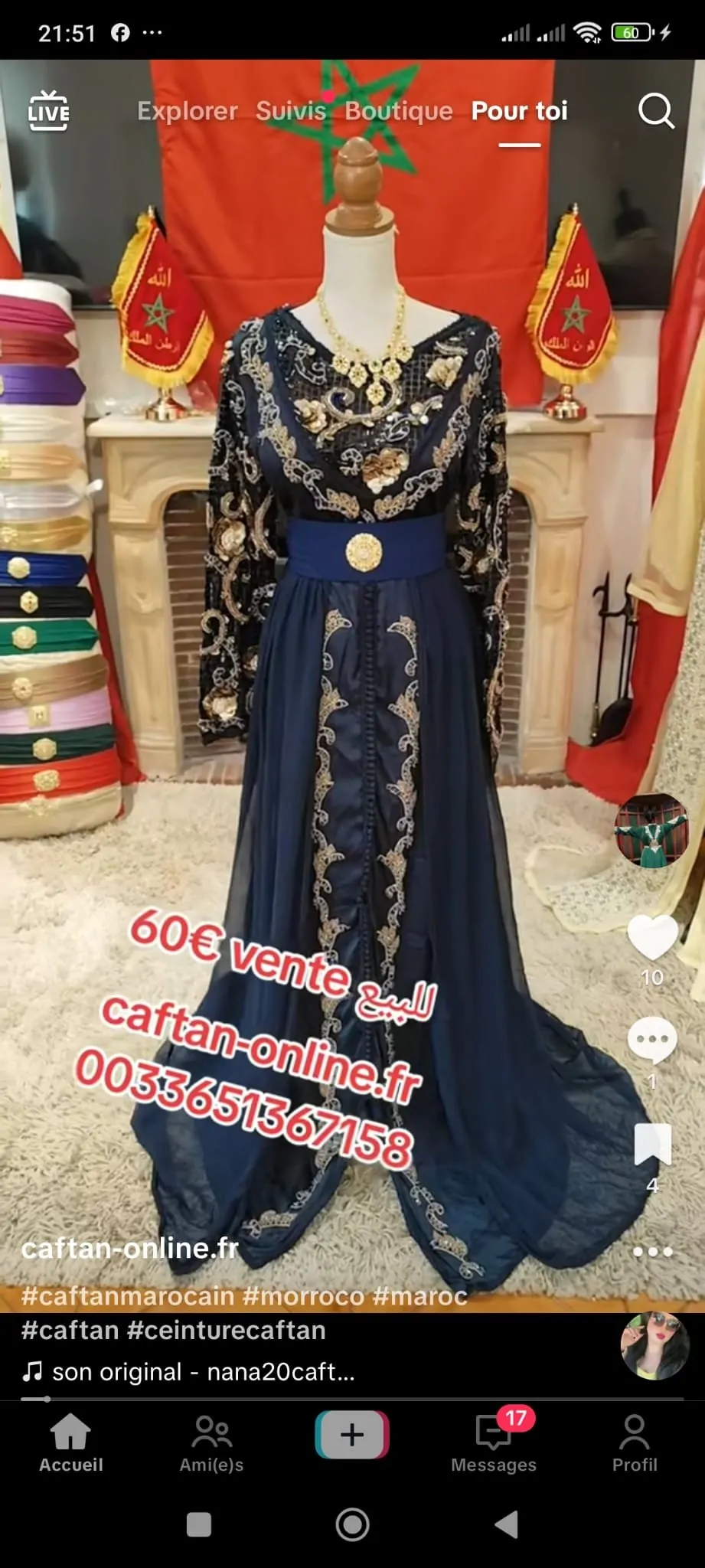 4 Caftan marocain d occasion avec deux ceintures – Image 2