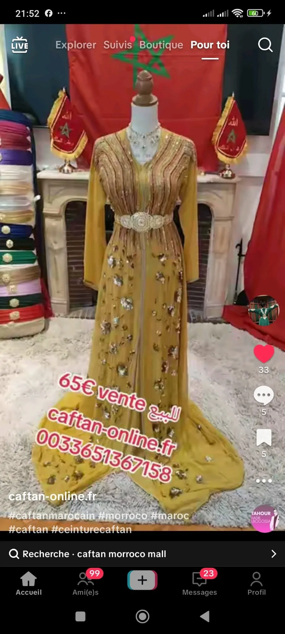 4 Caftan marocain d occasion avec deux ceintures – Image 4