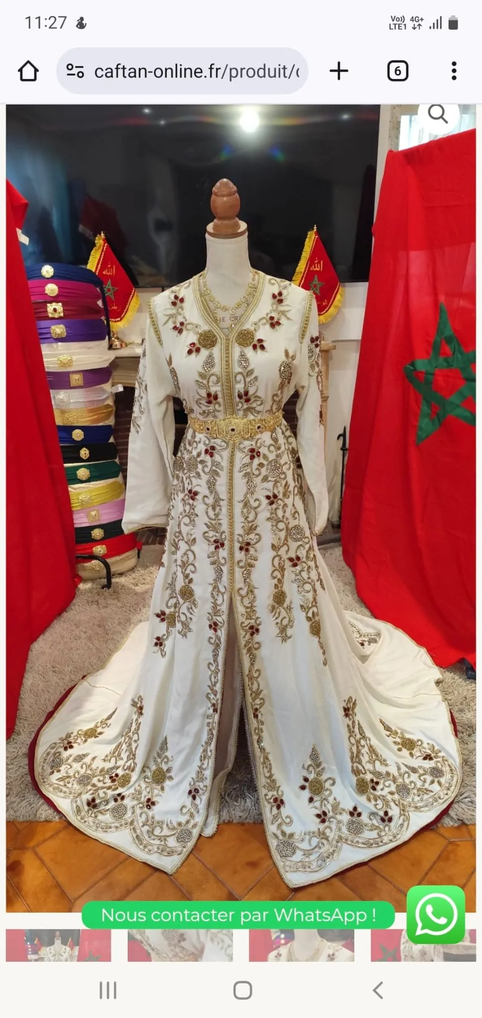 2 Caftan et une takchita avec 4 ceinture