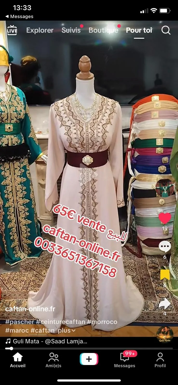 lot deux Caftan avec ceinture