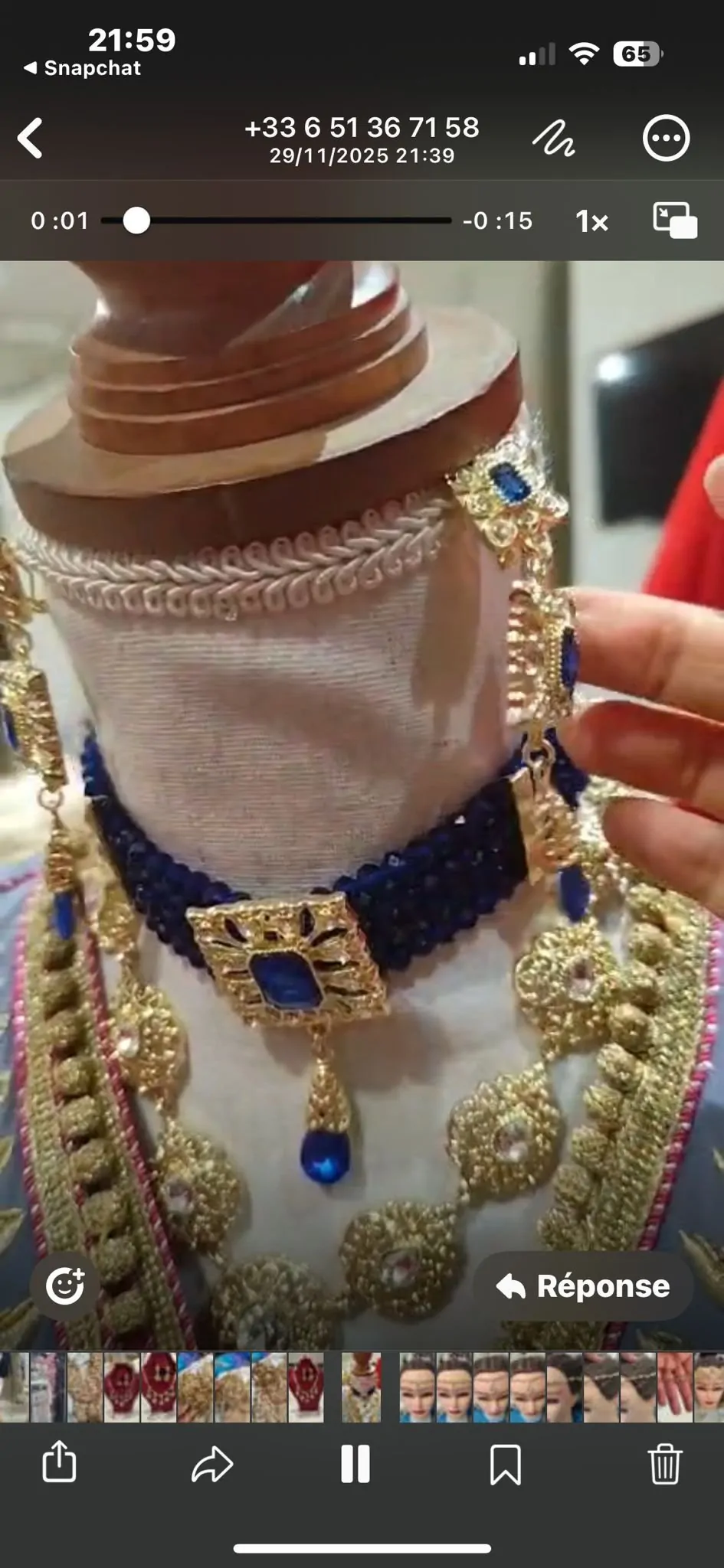 parure de bijoux plus ensemble bijoux bleu – Image 2