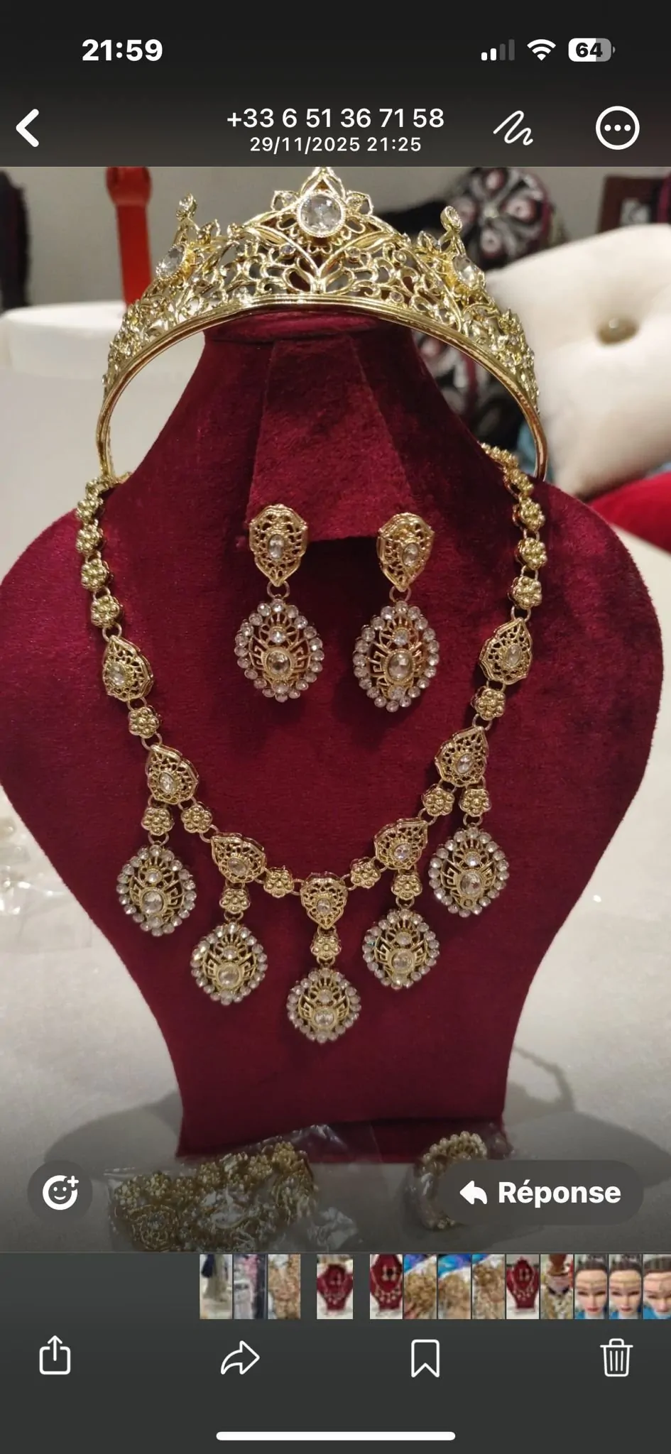 parure de bijoux plus ensemble bijoux bleu