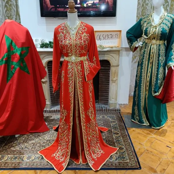 Nieuwe gevoerde Marokkaanse kaftan – tweedelige takchita — photo 3