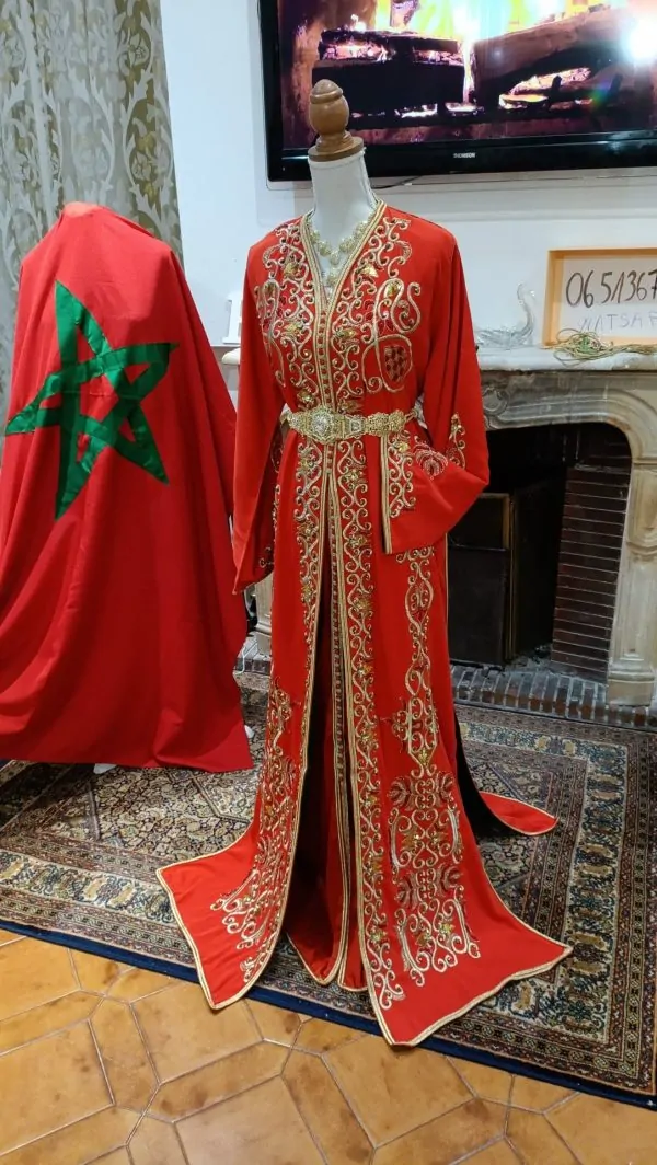 Nieuwe gevoerde Marokkaanse kaftan – tweedelige takchita — photo 5