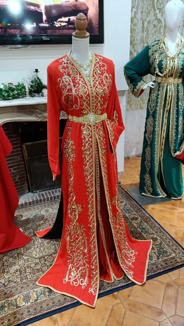 Nieuwe gevoerde Marokkaanse kaftan – tweedelige takchita — photo 8