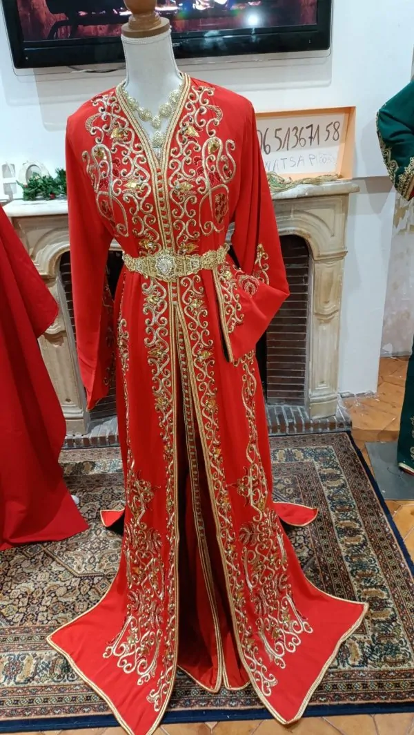 Nieuwe gevoerde Marokkaanse kaftan – tweedelige takchita — photo 7