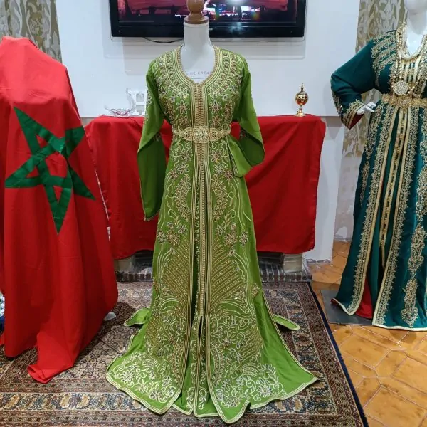 قفطان مغربي جديد فاخر - تقشيطة قطعتين