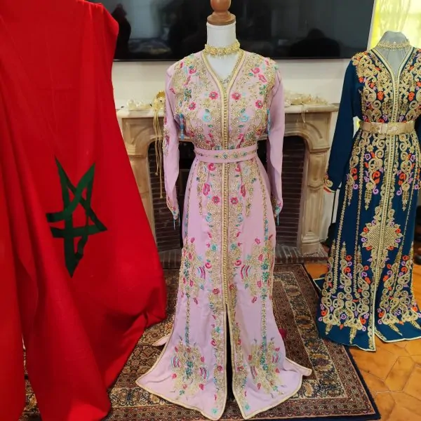 قفطان مغربي جديد مبطن مع حزام