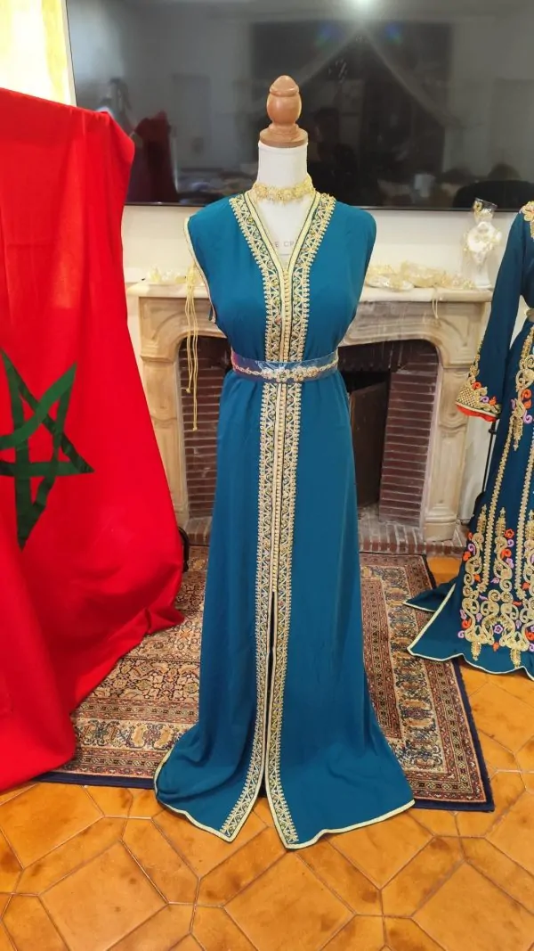 قفطان مغربي جديد مبطن، قطعتين - تقشيطة قطعتين — photo 9