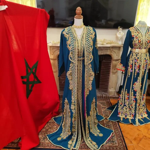 قفطان مغربي جديد مبطن، قطعتين - تقشيطة قطعتين — photo 8