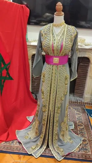 Caftano marocchino nuovo foderato – takchita in due pezzi