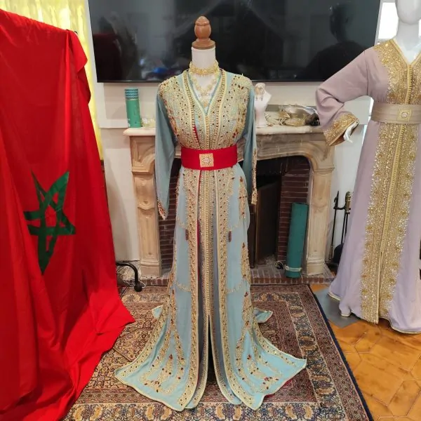 قفطان مغربي جديد مبطن - تقشيطة قطعتين