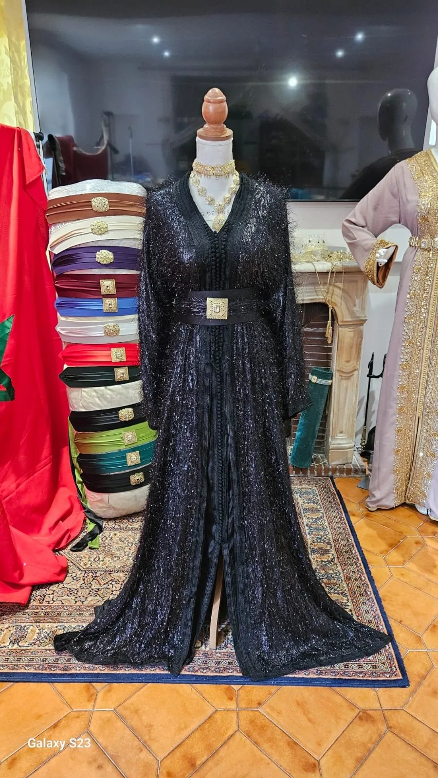 caftan marocain neuf avec ceinture - Takchita deux pièces – Image 3
