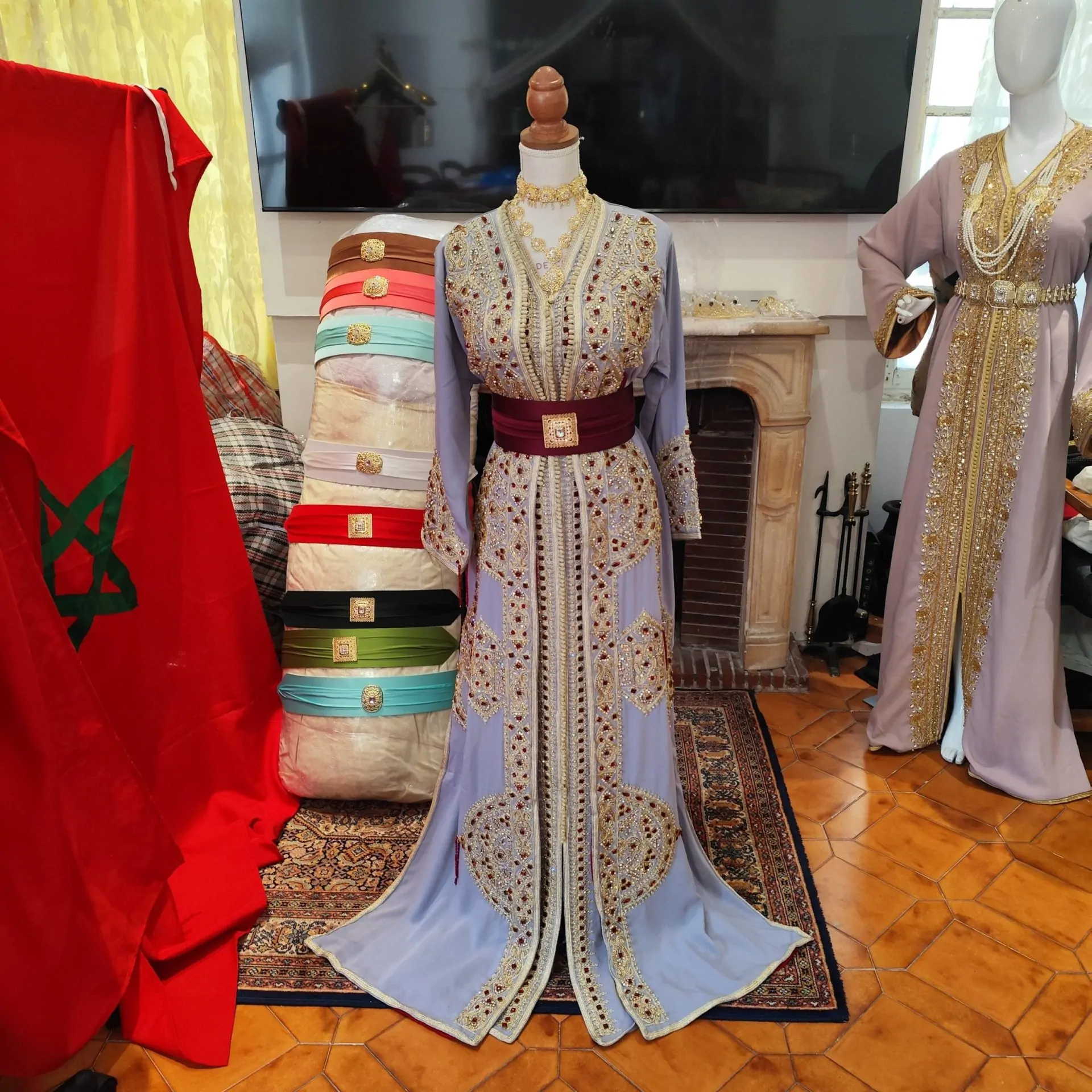 caftan marocain neuf doublé _ takchita deux pièces – Image 10