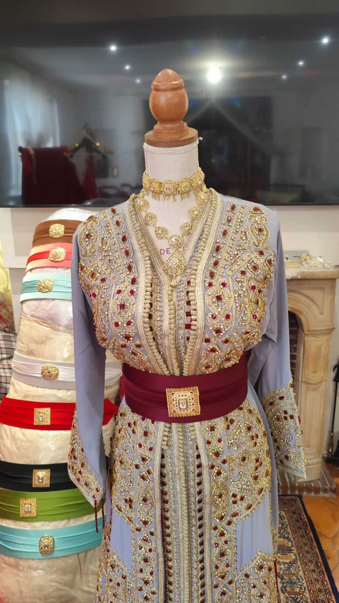 caftan marocain neuf doublé _ takchita deux pièces – Image 6