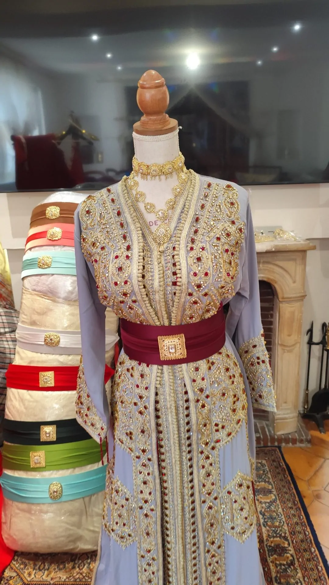 caftan marocain neuf doublé _ takchita deux pièces – Image 2