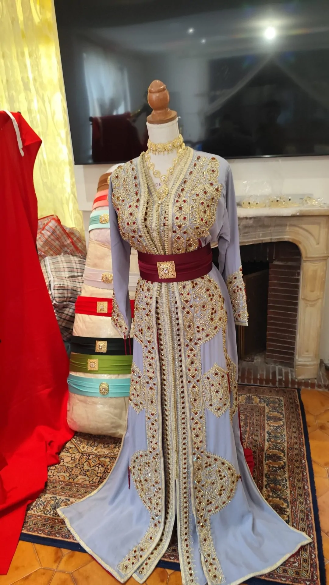 caftan marocain neuf doublé _ takchita deux pièces – Image 7