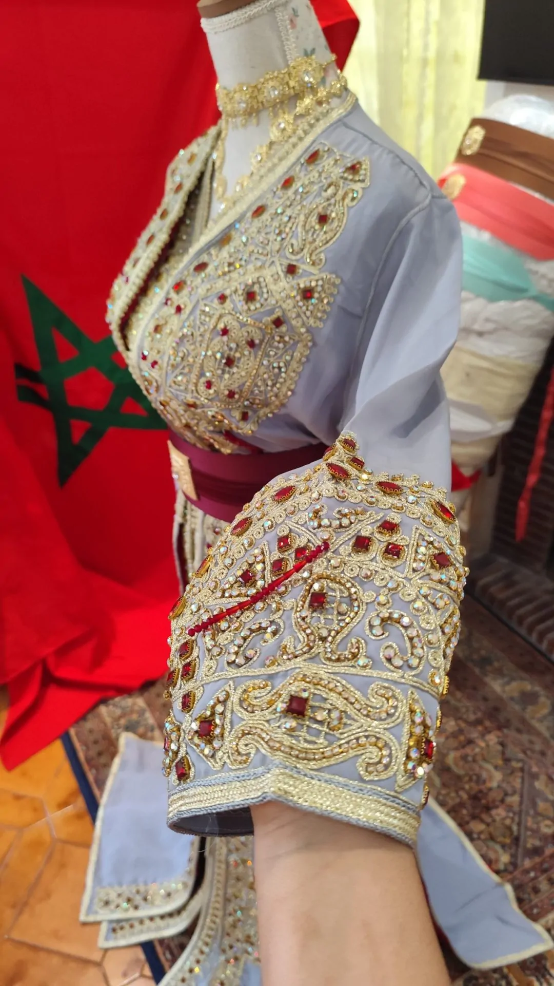 caftan marocain neuf doublé _ takchita deux pièces – Image 5