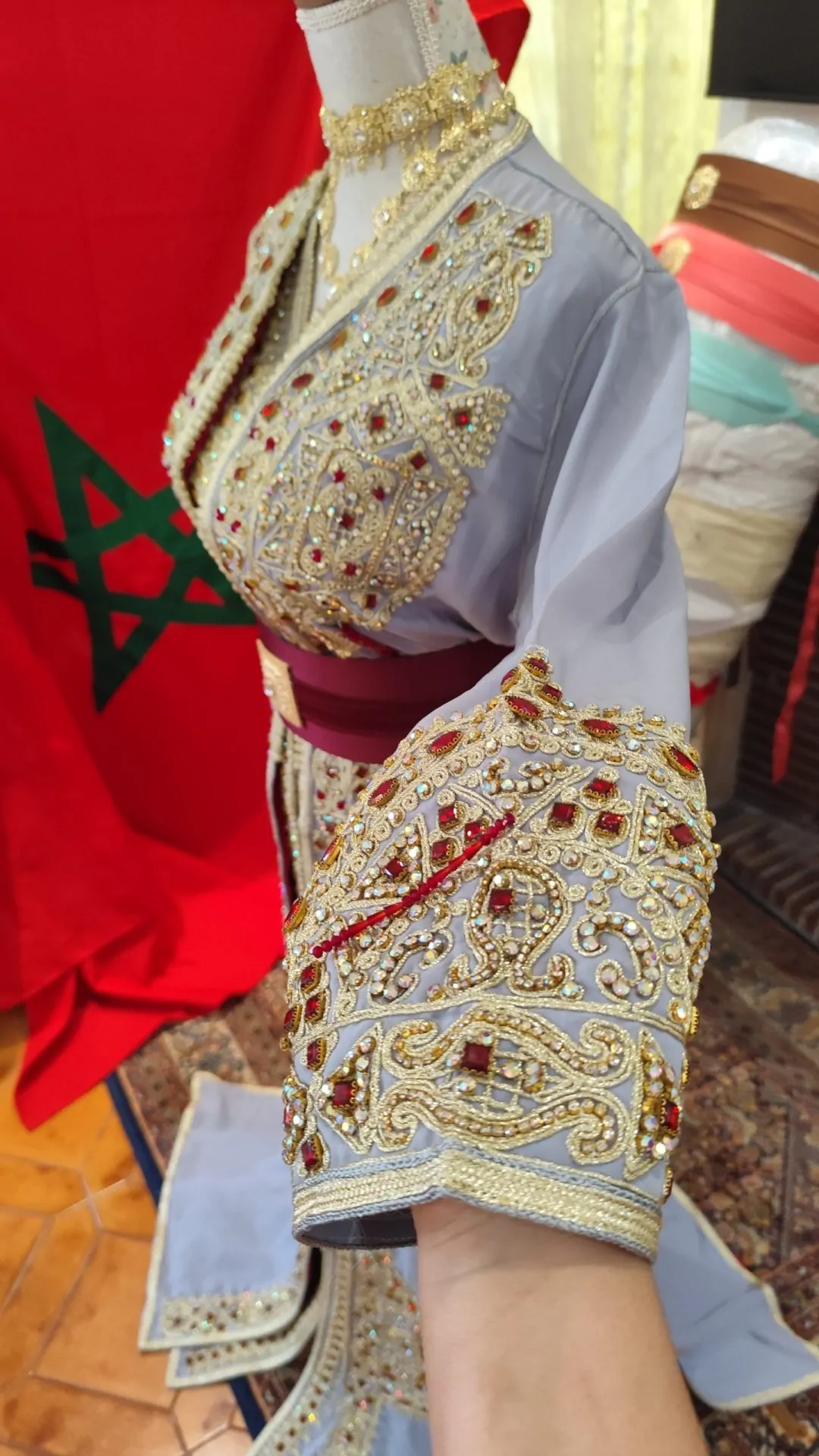 caftan marocain neuf doublé _ takchita deux pièces – Image 8