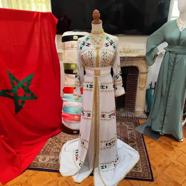 Gebrauchter marokkanischer Kaftan, große Größe