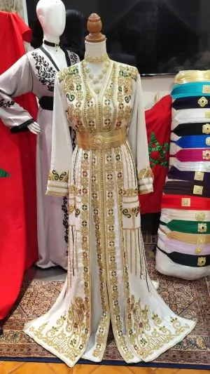 قفطان مغربي جديد مبطن - تقشيطة قطعتين