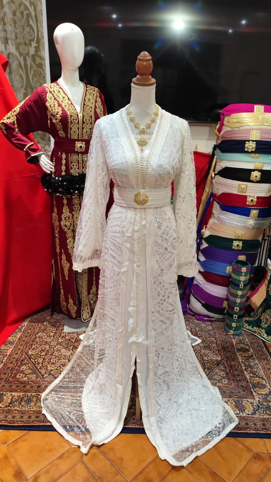 caftan marocain avec ceinture - takchita deux pièces – Image 8