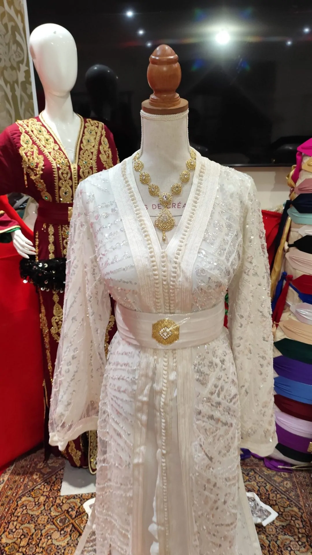 caftan marocain avec ceinture - takchita deux pièces – Image 5