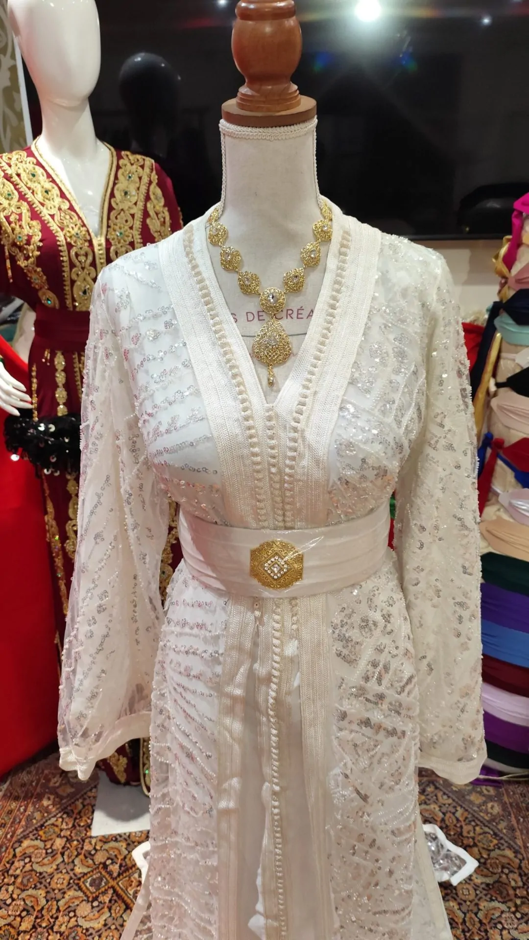 caftan marocain avec ceinture - takchita deux pièces – Image 4