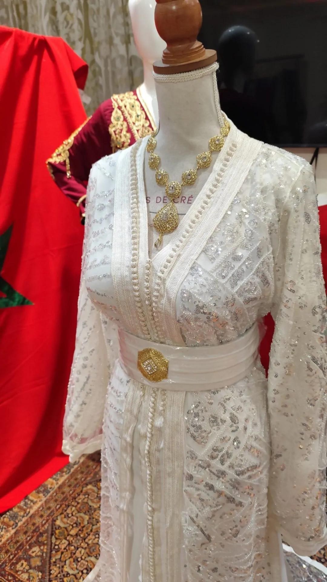 caftan marocain avec ceinture - takchita deux pièces – Image 6