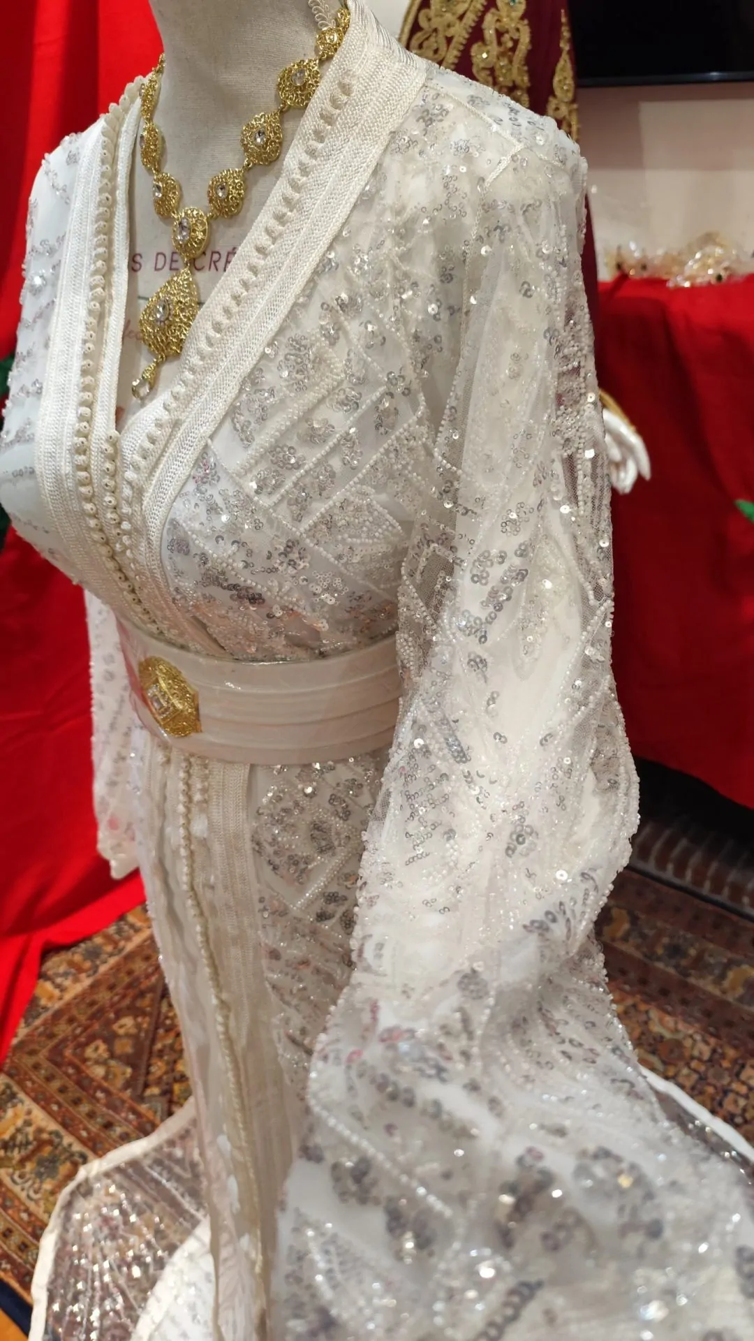 caftan marocain avec ceinture - takchita deux pièces – Image 7