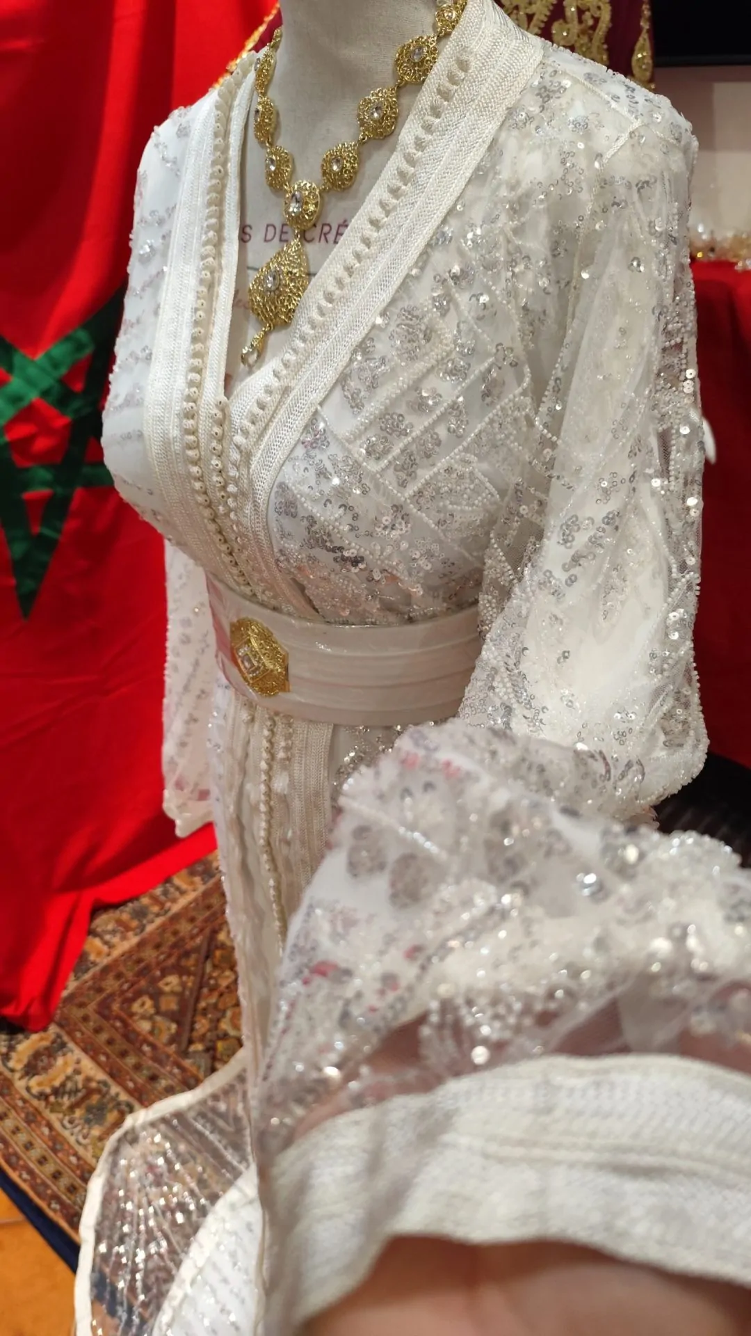 caftan marocain avec ceinture - takchita deux pièces – Image 10