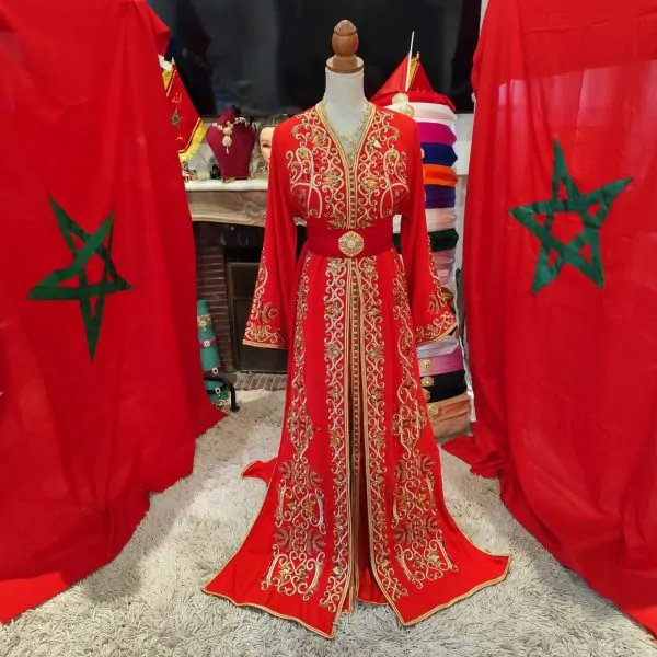 قفطان مغربي جديد مبطن