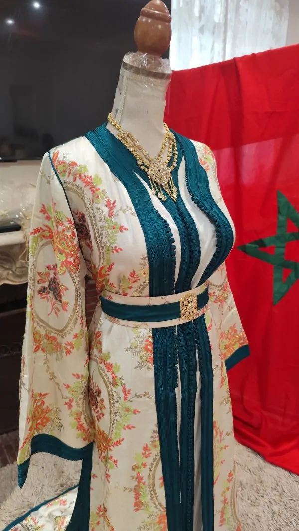 Caftano marocchino nuovo foderato con cintura — photo 9