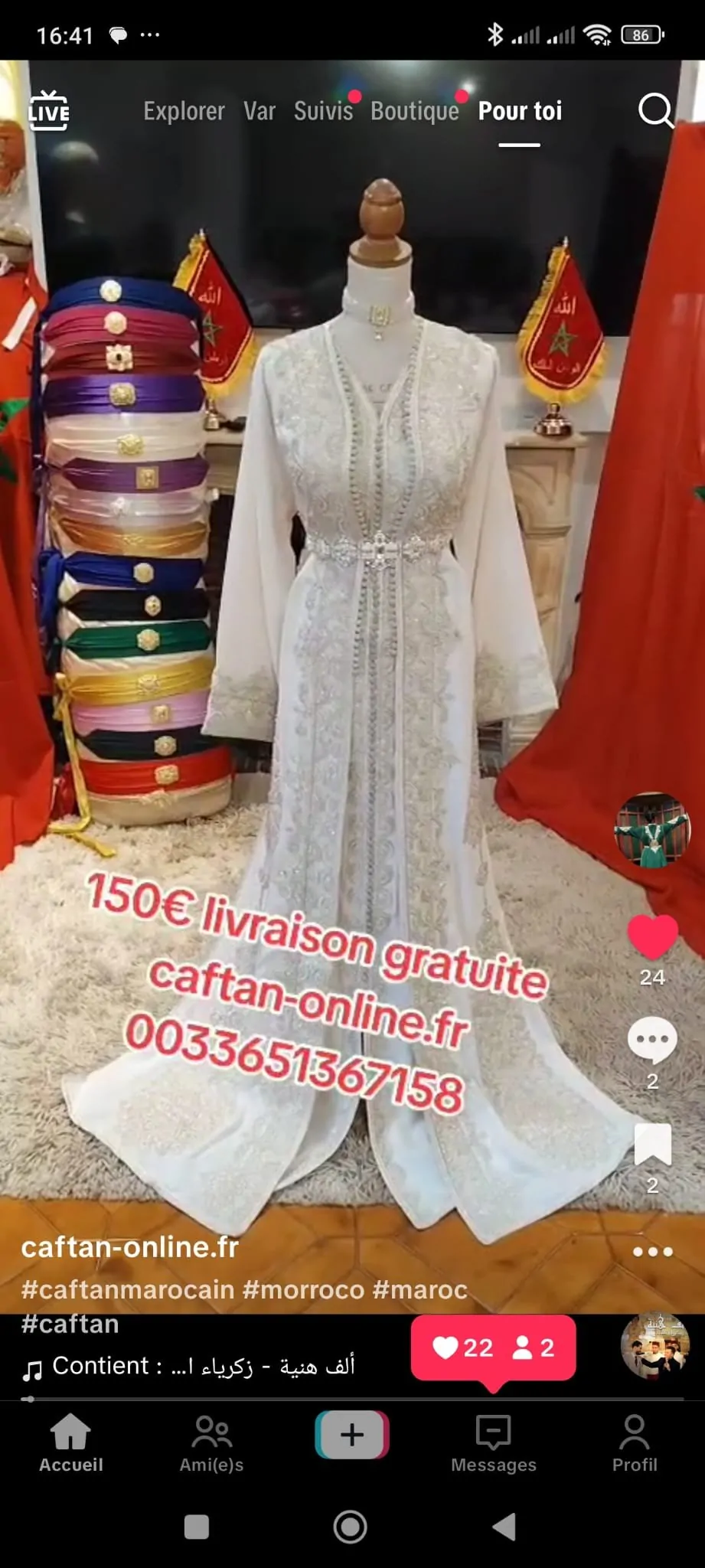 caftan marocain neuf