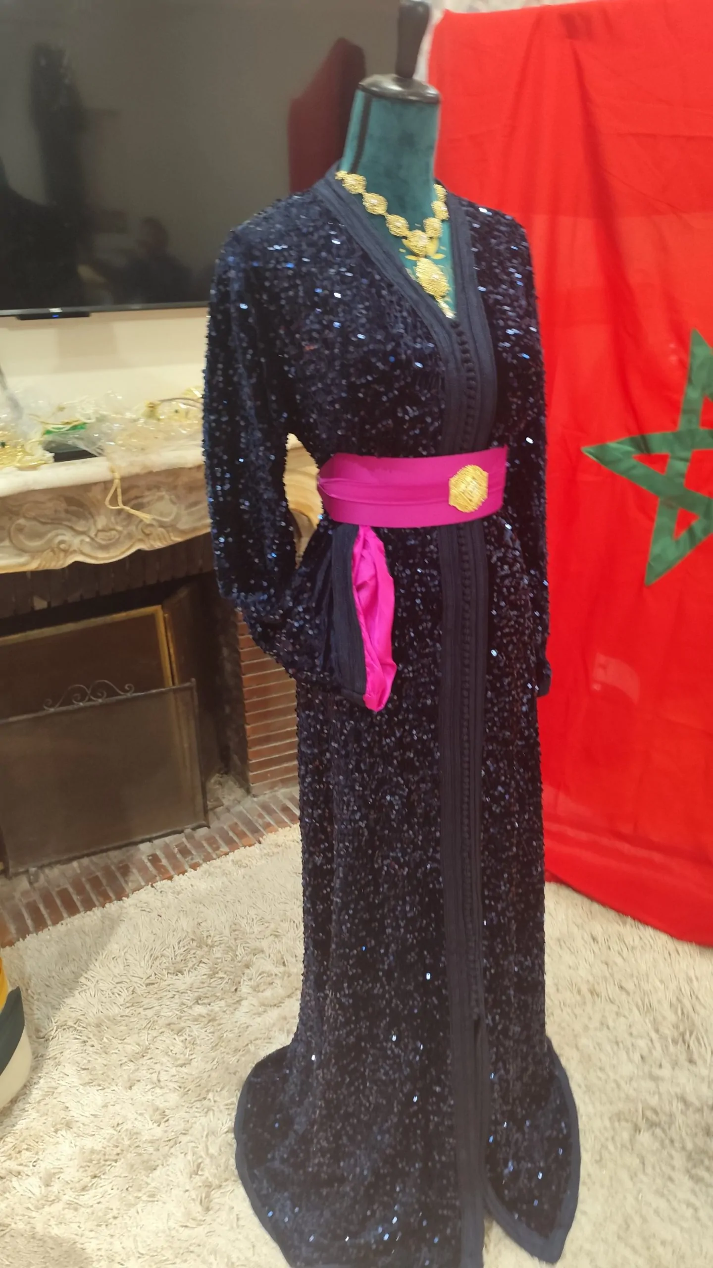 Caftan Marocain Neuf Grande Taille 70 cm – Modèle Traditionnel Fait Main – Image 6