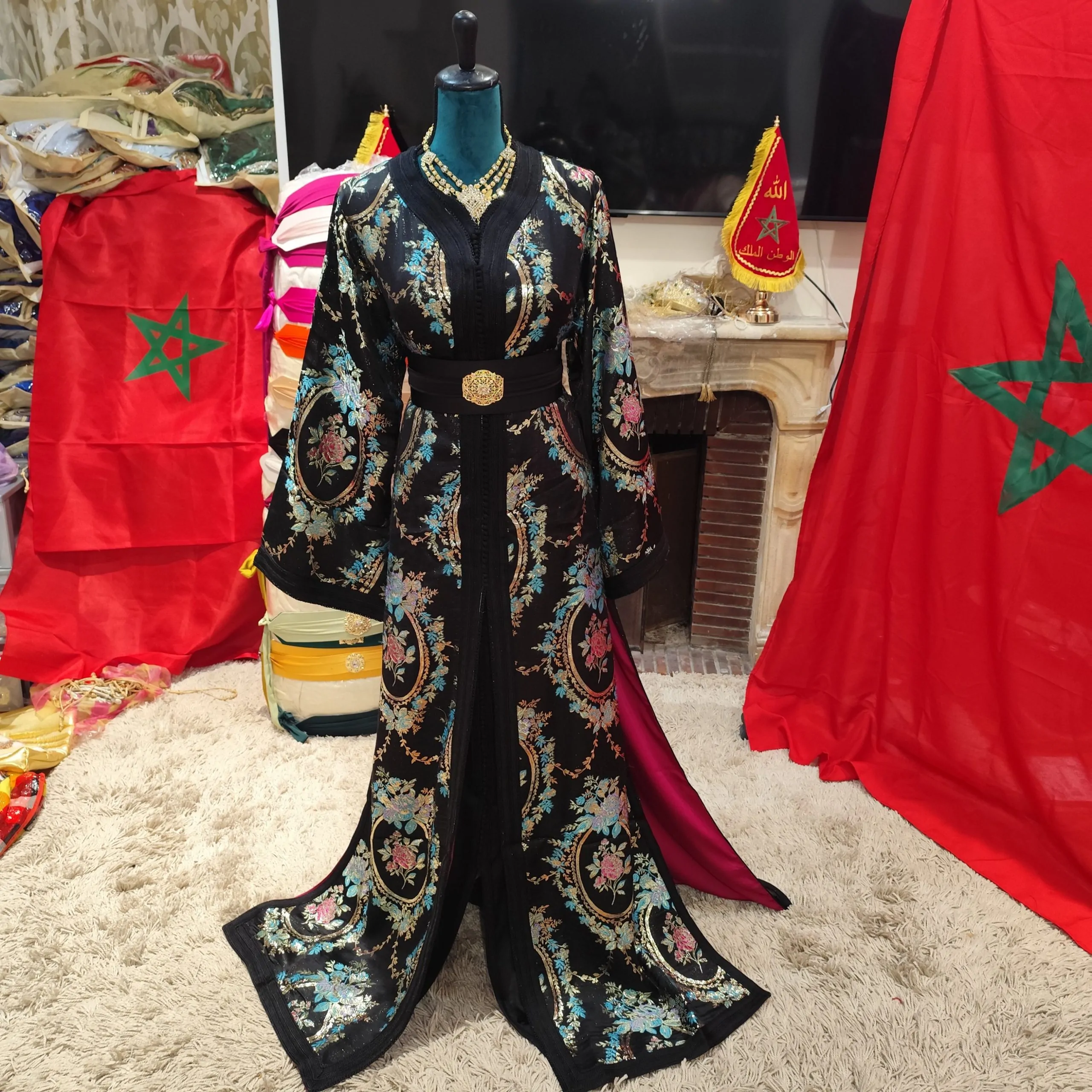 caftan marocain neuf doublé avec la ceinture – Image 13