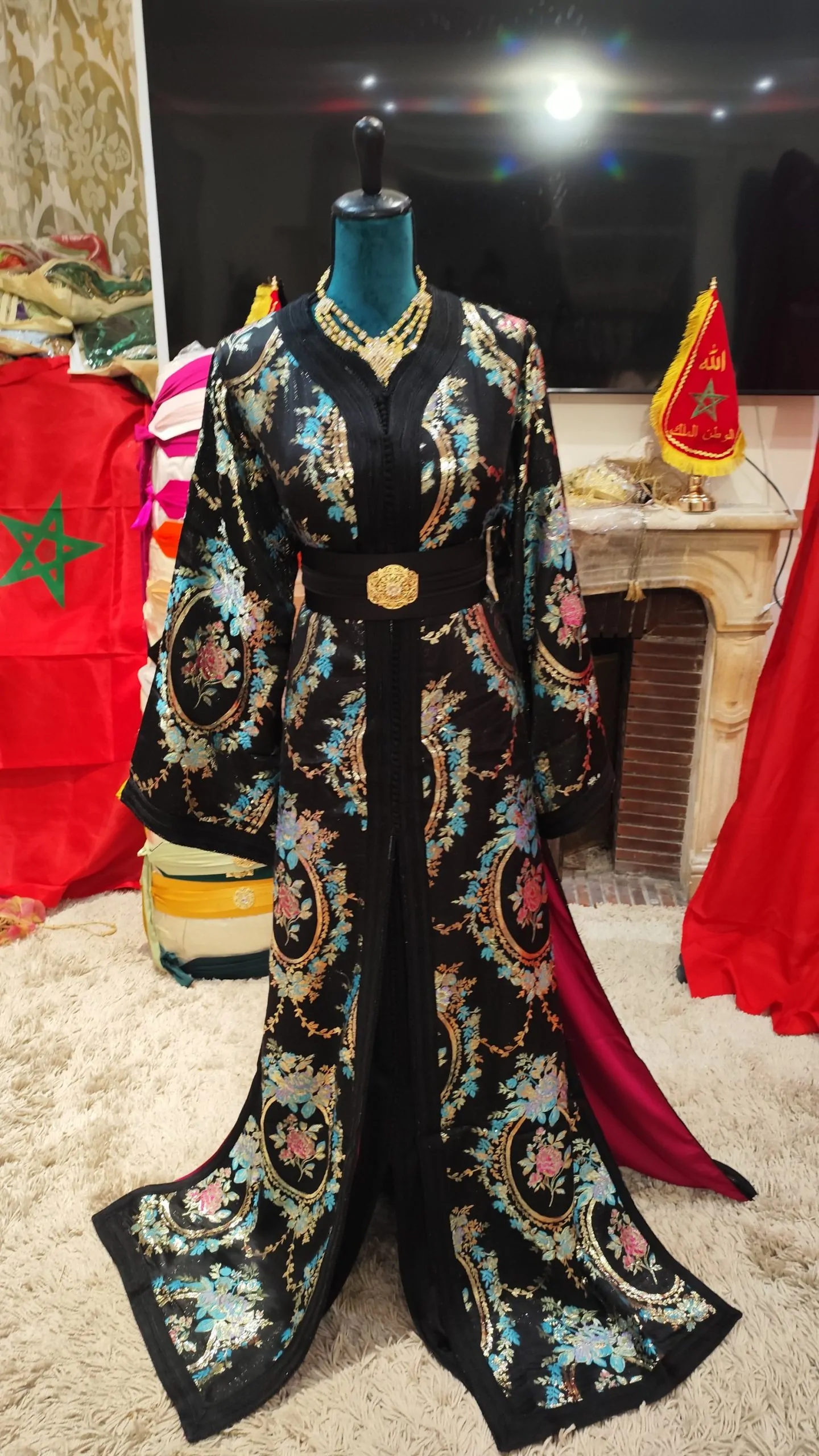 caftan marocain neuf doublé avec la ceinture – Image 11