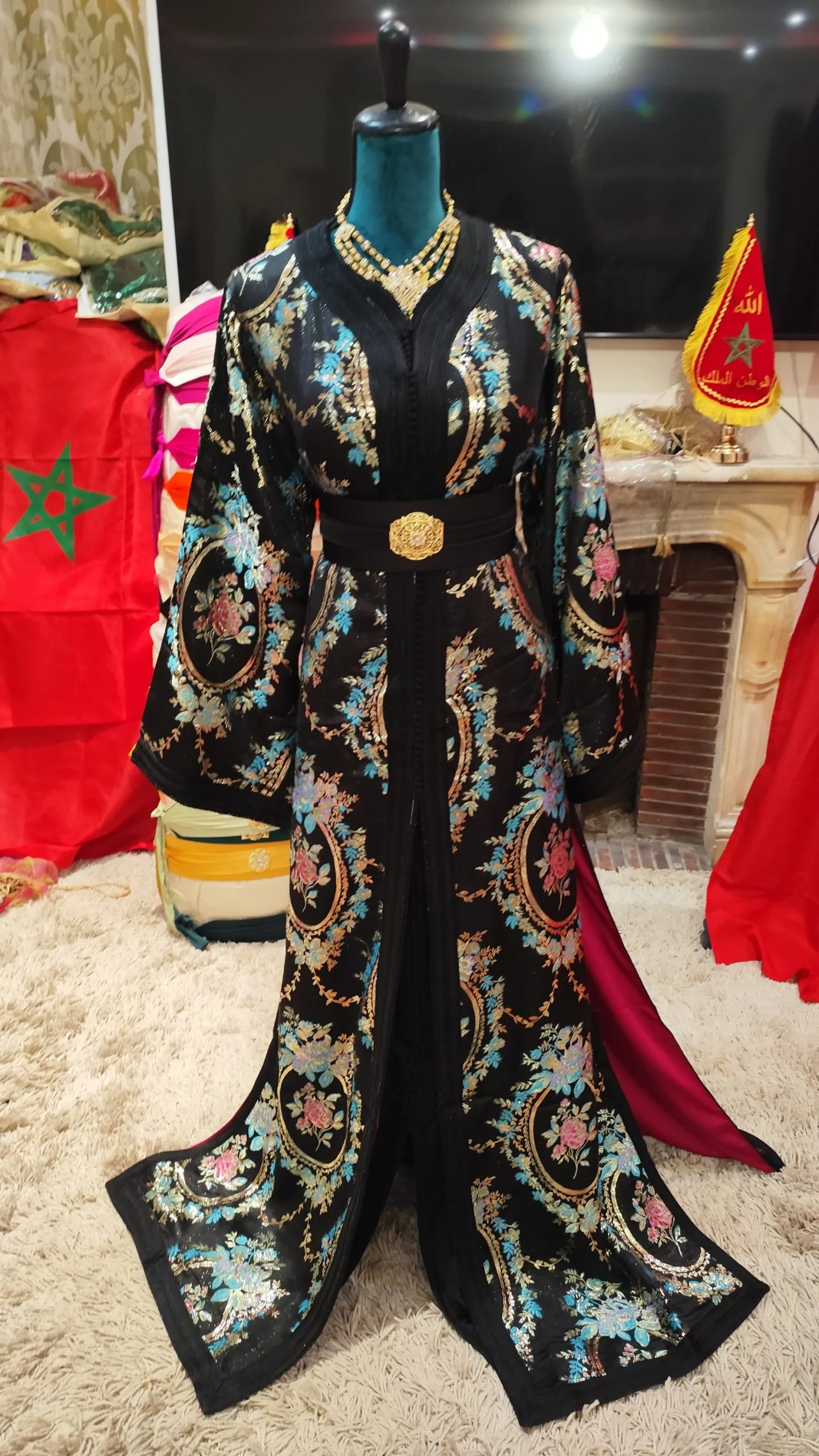 caftan marocain neuf doublé avec la ceinture – Image 12