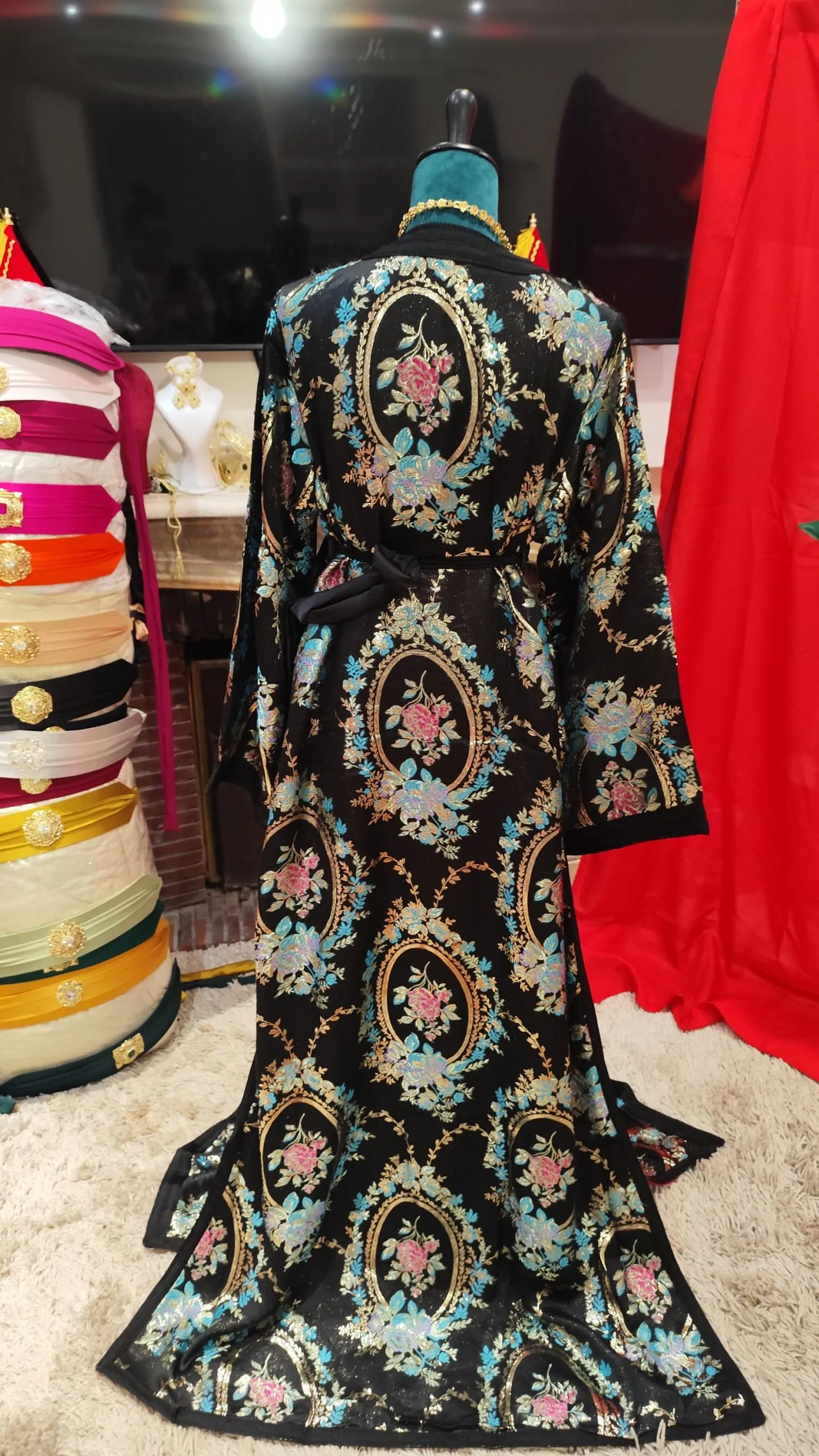 caftan marocain neuf doublé avec la ceinture – Image 6