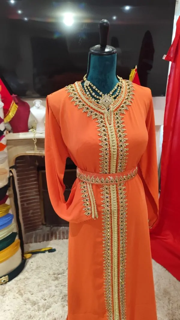 caftan marocain neuf avec ceinture — photo 4