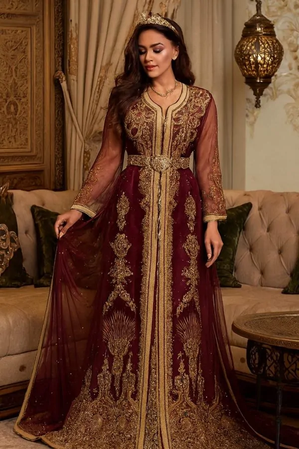 New Moroccan caftan with train — photo 2