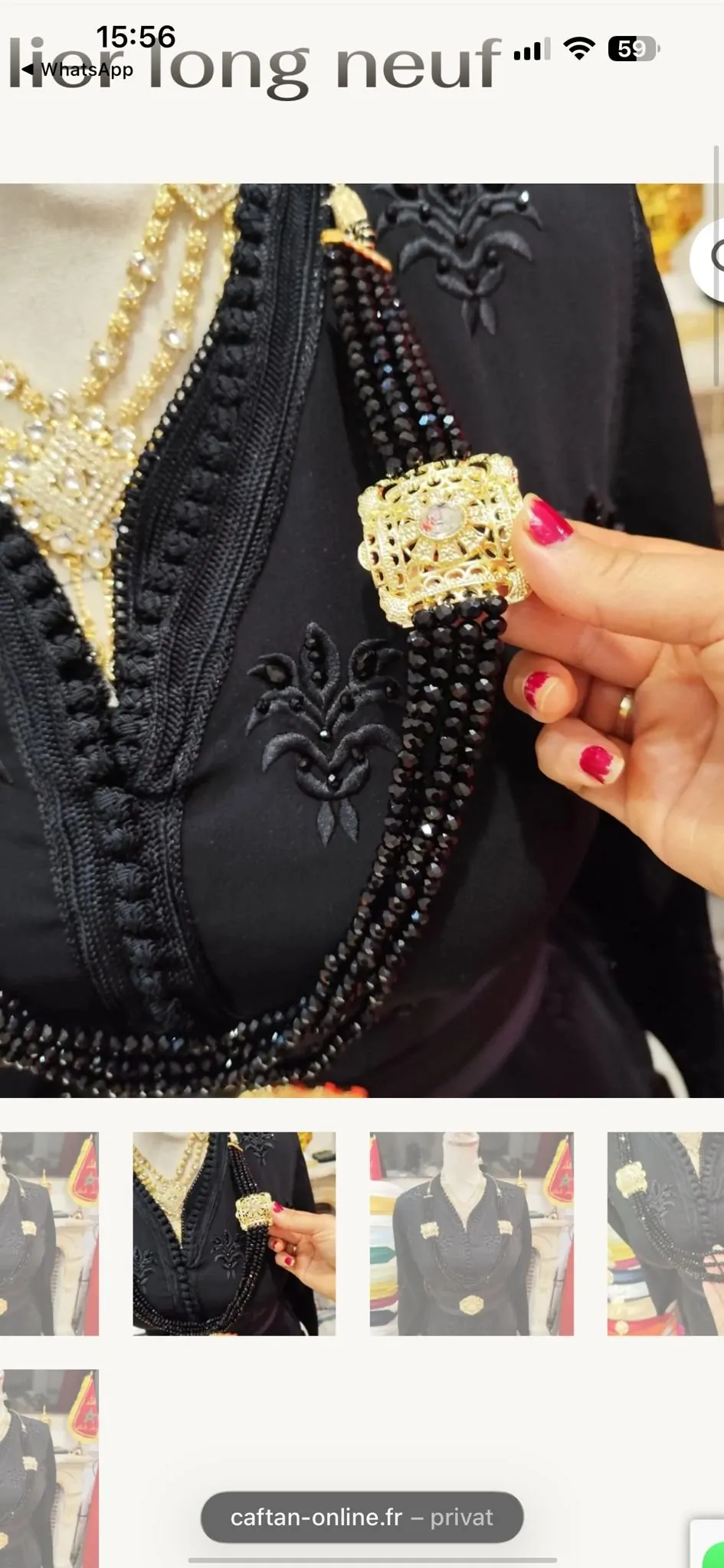 5 caftans neuf avec ceinture plus collier noir plus bijoux de tête – Image 4
