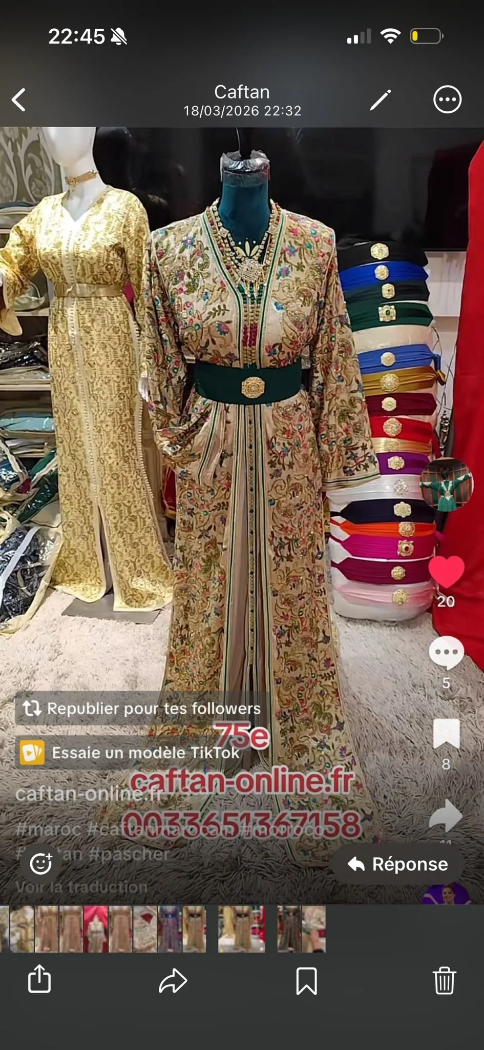 lot 3 caftan marocain d occasion – Image 15