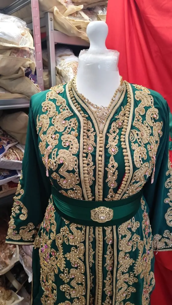 caftan marocain neuf doublé avec ceinture avec ras du cou — photo 10