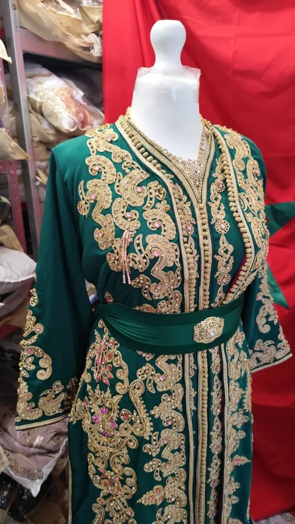 caftan marocain neuf doublé avec ceinture avec ras du cou — photo 12