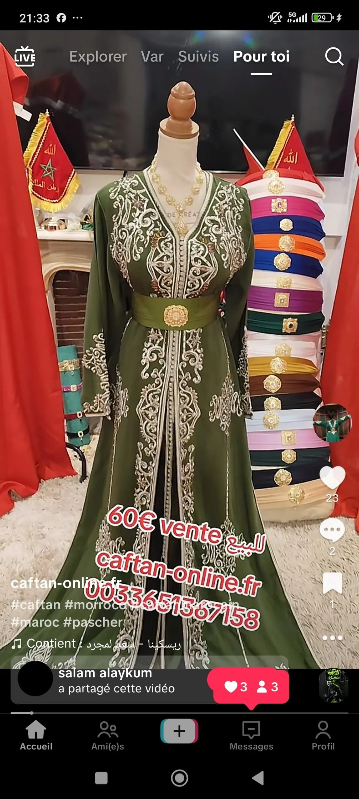 caftan marocain d occasion