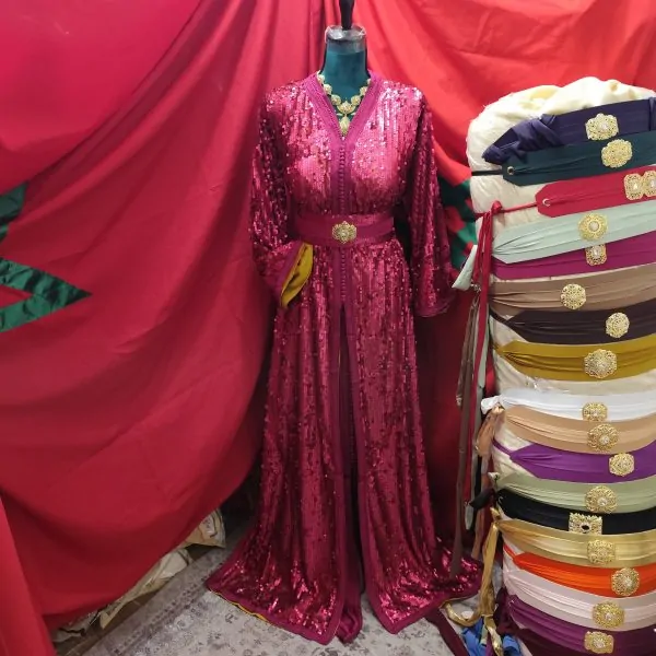 Caftano marocchino nuovo, taglia forte, paillettes — photo 7