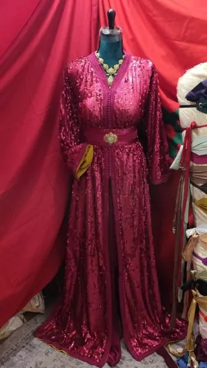 Neuer marokkanischer Kaftan, große Größe, Pailletten