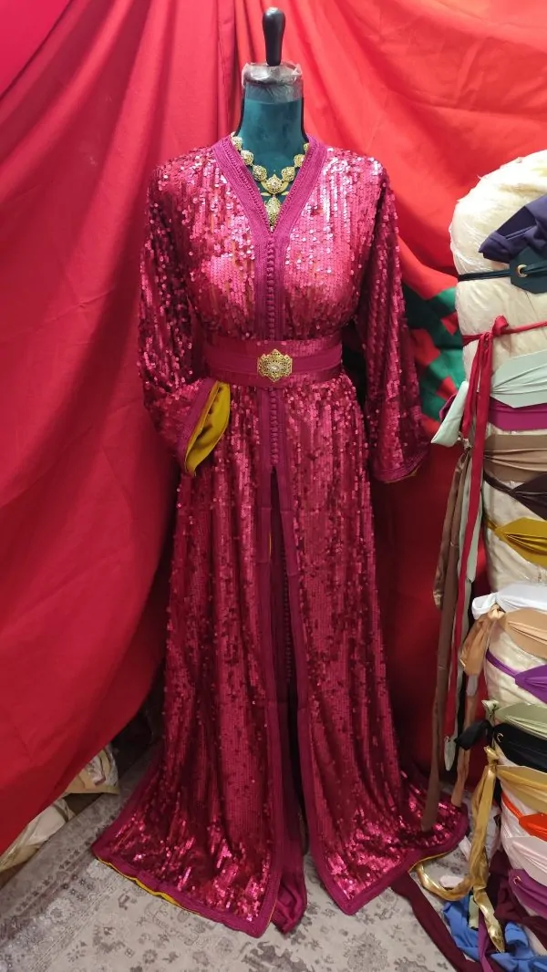 Caftano marocchino nuovo, taglia forte, paillettes — photo 8